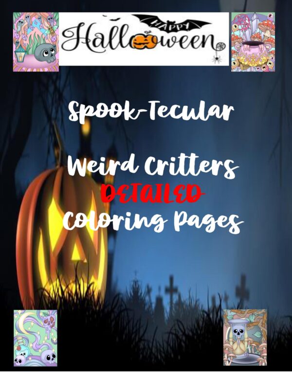 Halloween Spook-Tecular Weird Critters Coloring Pages-PRINTABLE - Image 3