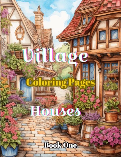 Village Houses Coloring Pages/ Digital Download! - Image 2