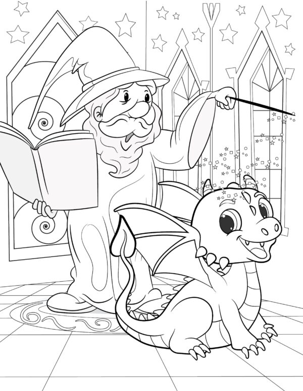 WIZARDS & DRAGONS - 30 Printable Coloring Pages - Image 13