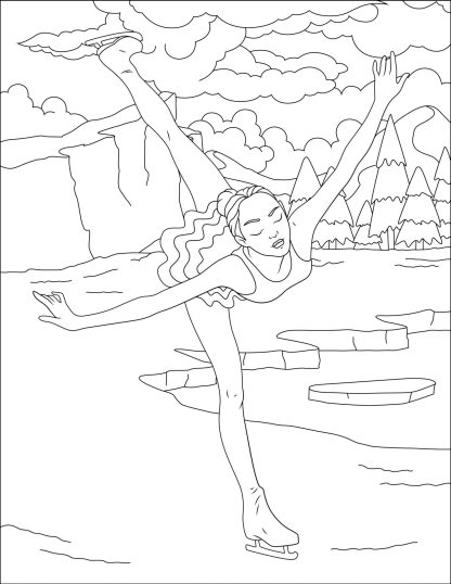Talented Female Ice Skaters Coloring Pages! PRINTABLES.. Digital Download - Image 6