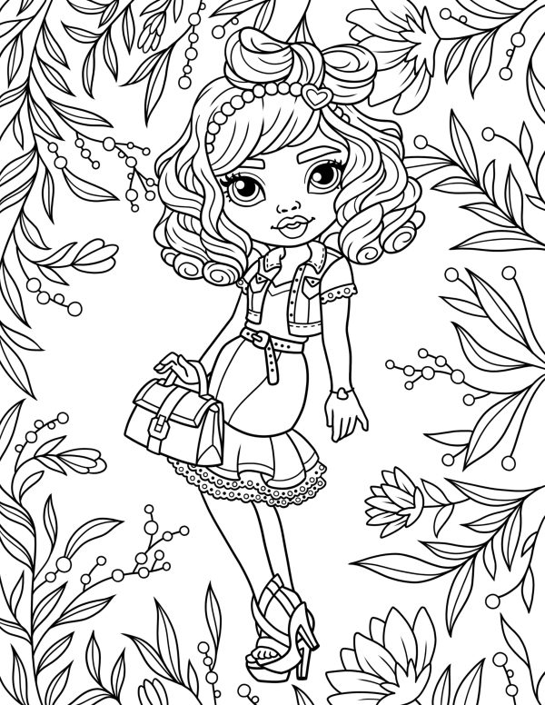 FASHION DOLL PAGEANT COLORING PAGES! Printables...Digital Download... - Image 2