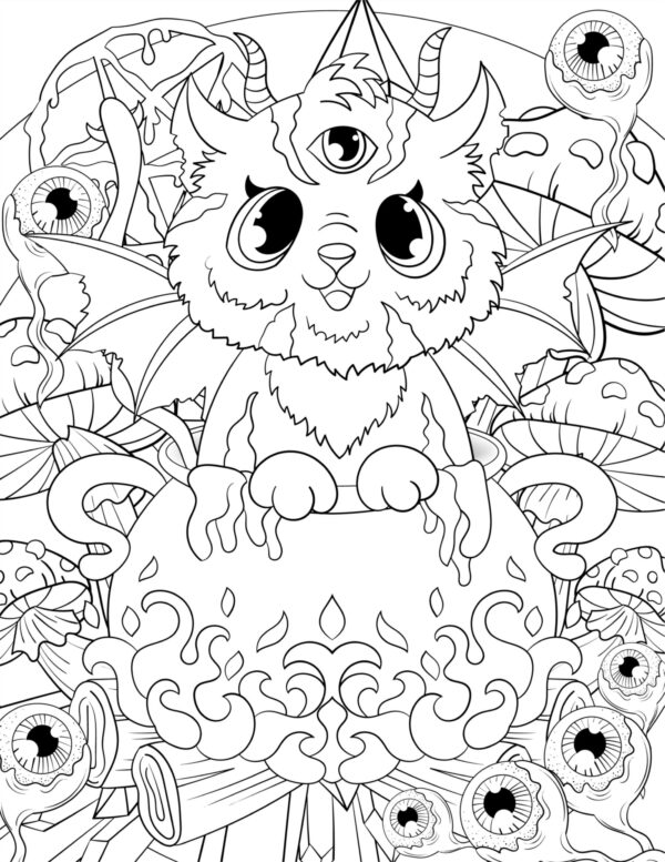 Halloween Spook-Tecular Weird Critters Coloring Pages-PRINTABLE - Image 5