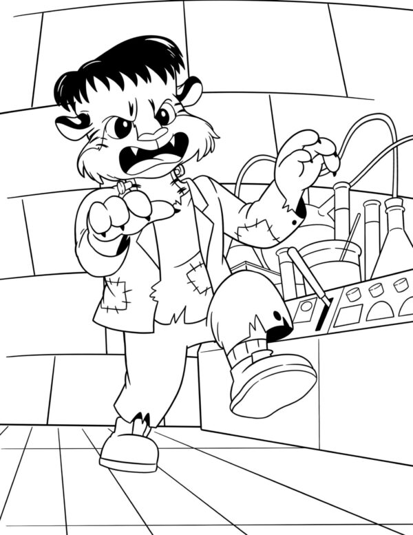 Halloween-Animals In Halloween Costumes Coloring Pages. PRINTABLE - Image 10