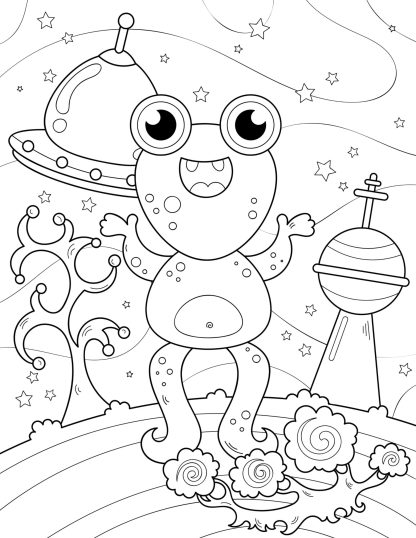 ALIEN Coloring Book for KIDS! PRINTABLES...Digital Download... - Image 4