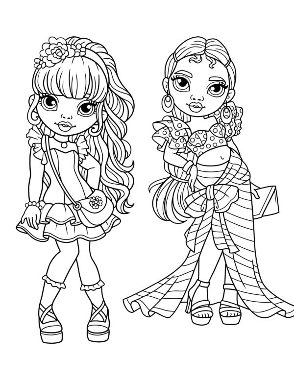 FASHION DOLL PAGEANT COLORING PAGES! Printables...Digital Download... - Image 3