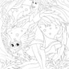 GIRLS AND THEIR SOUL ANIMALS COLORING PAGES! PRINTABLES...Digital Download... - Image 4