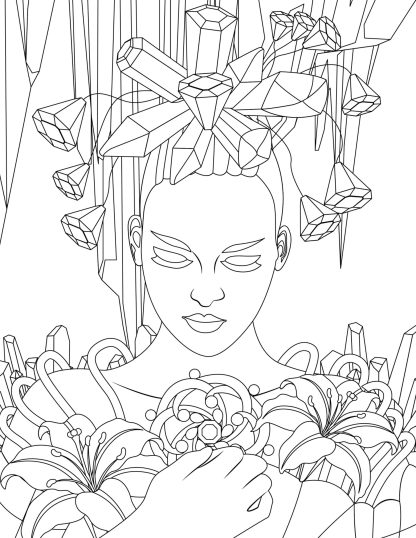Crystal Queen Women Coloring Pages! PRINTABLES...Digital Download.. - Image 4