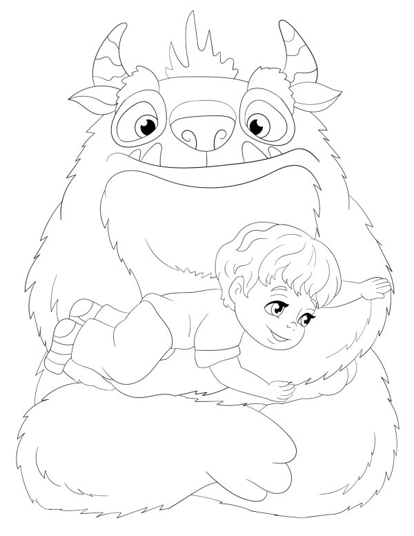KIDS & Their MONSTER Buddies Coloring Pages! PRINTABLES...Digital.. - Image 4