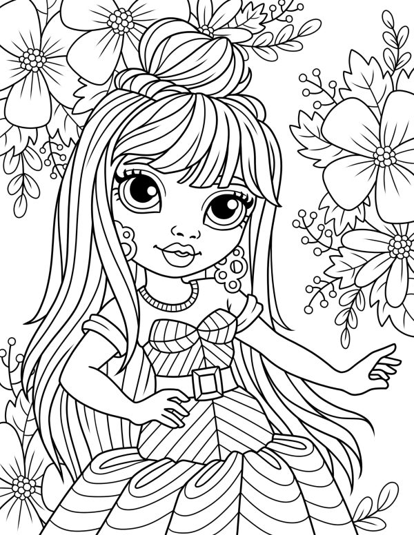 FASHION DOLL PAGEANT COLORING PAGES! Printables...Digital Download... - Image 5