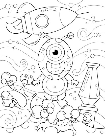ALIEN Coloring Book for KIDS! PRINTABLES...Digital Download... - Image 6