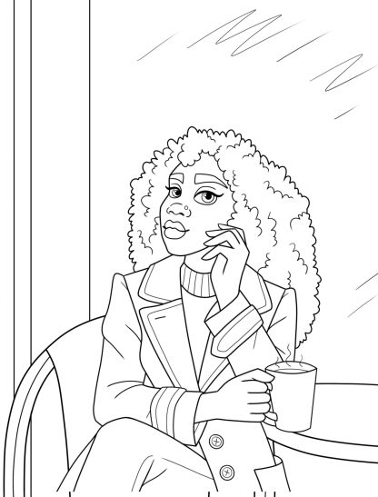 "Celebrate the Beauty of African American Women with this Coloring Book!" PRINTABLE - Image 3
