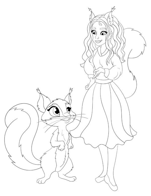 GIRLS AND THEIR SOUL ANIMALS COLORING PAGES! KIDS VERSION.. PRINTABLES...Digital Download... - Image 6
