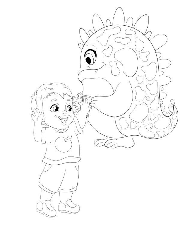 KIDS & Their MONSTER Buddies Coloring Pages! PRINTABLES...Digital.. - Image 5