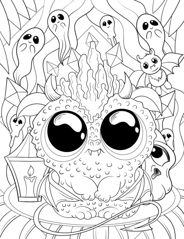 Halloween Spook-Tecular Weird Critters Coloring Pages-PRINTABLE - Image 7