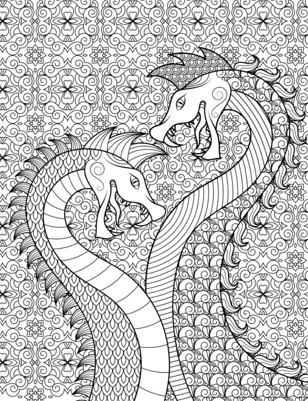 Dragon's Universe - Detailed Adult Coloring Pages...PRINTABLE - Image 4