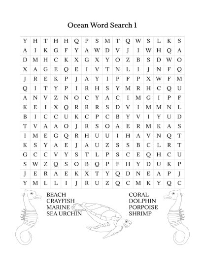 Sea Creatures Coloring & Activities Pages-PRINTABLE - Image 5