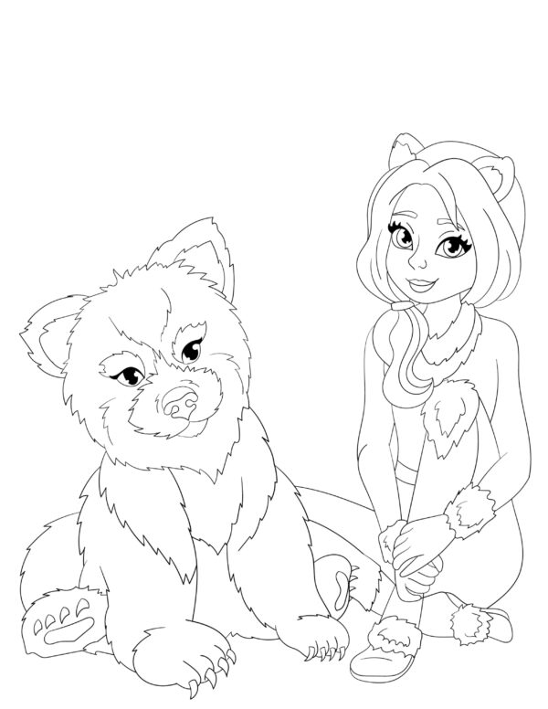 GIRLS AND THEIR SOUL ANIMALS COLORING PAGES! KIDS VERSION.. PRINTABLES...Digital Download... - Image 7