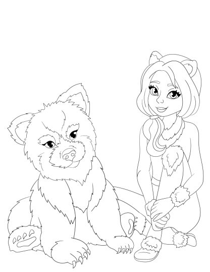 GIRLS AND THEIR SOUL ANIMALS COLORING PAGES! KIDS VERSION.. PRINTABLES...Digital Download... - Image 7