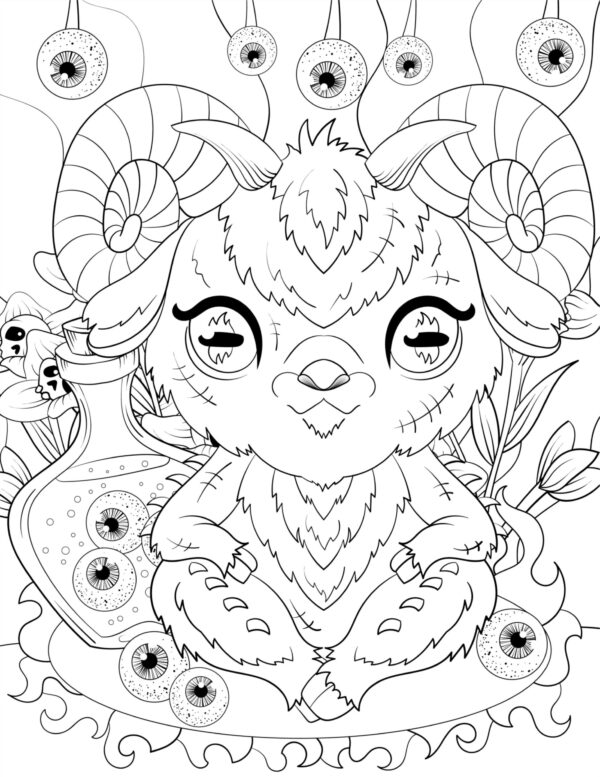 Halloween Spook-Tecular Weird Critters Coloring Pages-PRINTABLE - Image 8