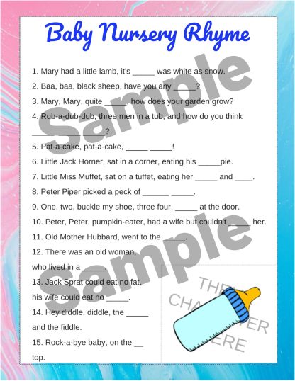 Your Baby Shower GAME BUNDLE! Printable...DIGITAL DOWNLOAD! - Image 8