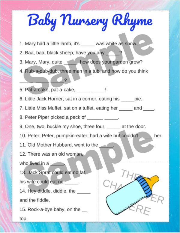 Your Baby Shower GAME BUNDLE! Printable...DIGITAL DOWNLOAD! - Image 8