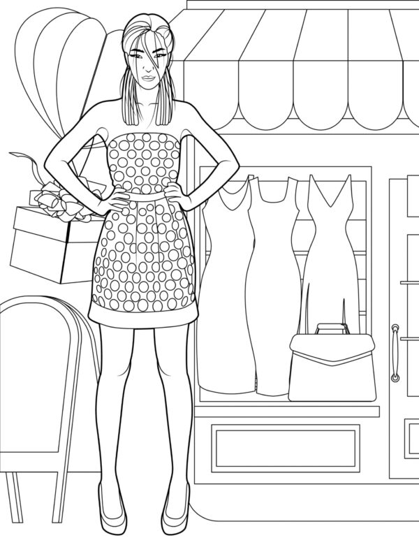 Sansa's Fashion Coloring Pages - PRINTABLE - Image 5