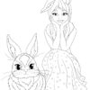 GIRLS AND THEIR SOUL ANIMALS COLORING PAGES! KIDS VERSION.. PRINTABLES...Digital Download... - Image 9