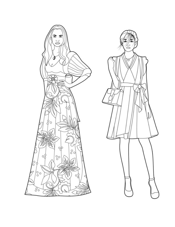 Sansa's Fashion Coloring Pages - PRINTABLE - Image 4