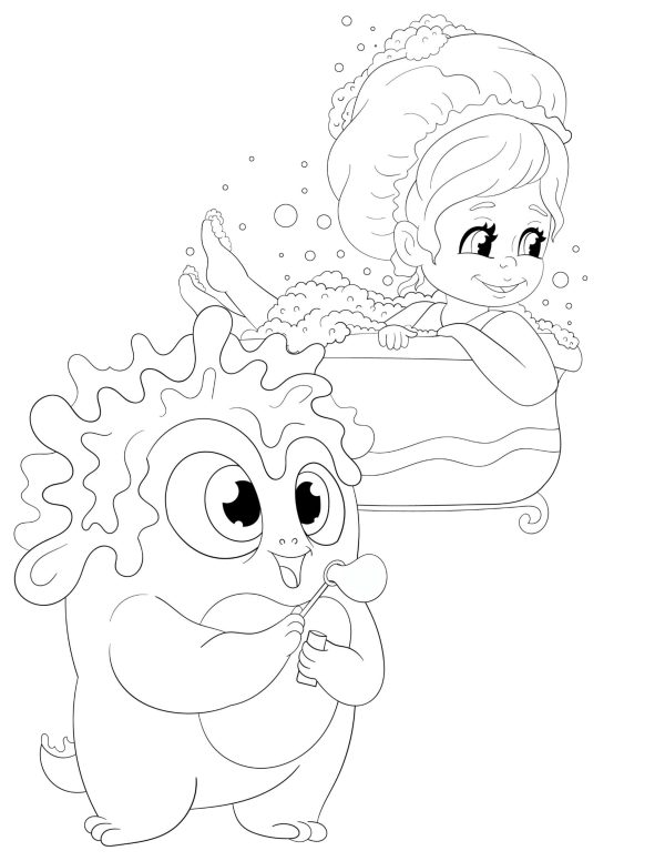 KIDS & Their MONSTER Buddies Coloring Pages! PRINTABLES...Digital.. - Image 6