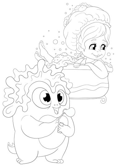 KIDS & Their MONSTER Buddies Coloring Pages! PRINTABLES...Digital.. - Image 6