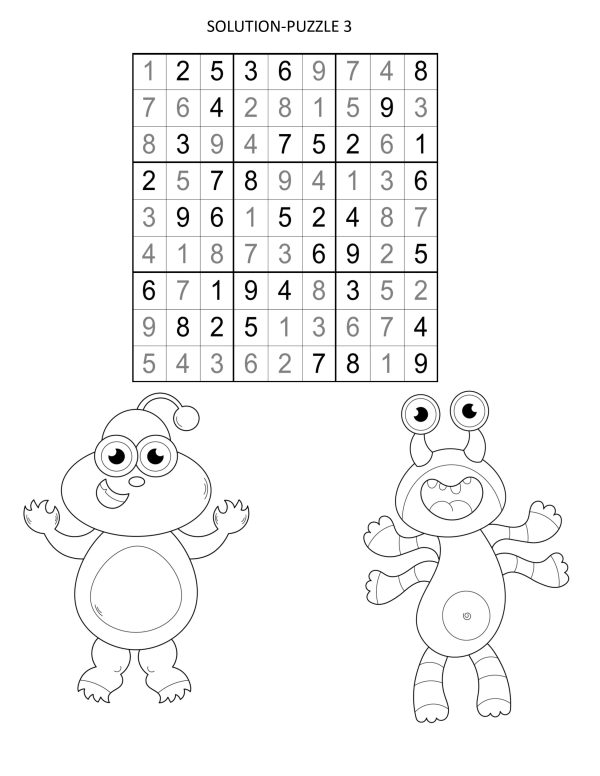 ALIEN Planet SUDOKU - Easy Puzzles and Coloring Alien Images! PRINTABLES...Digital Download - Image 4