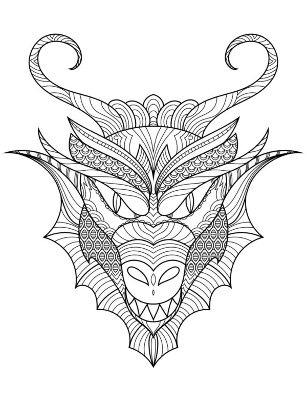 Dragon's Universe - Detailed Adult Coloring Pages...PRINTABLE - Image 8