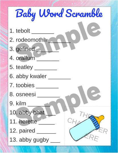 Your Baby Shower GAME BUNDLE! Printable...DIGITAL DOWNLOAD! - Image 11