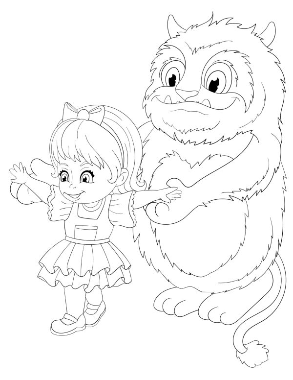 KIDS & Their MONSTER Buddies Coloring Pages! PRINTABLES...Digital.. - Image 7