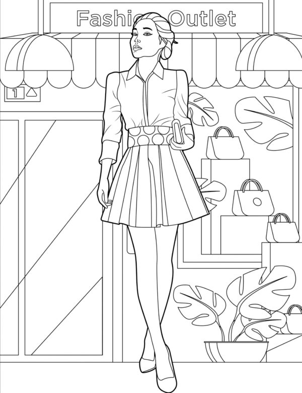 Sansa's Fashion Coloring Pages - PRINTABLE - Image 3