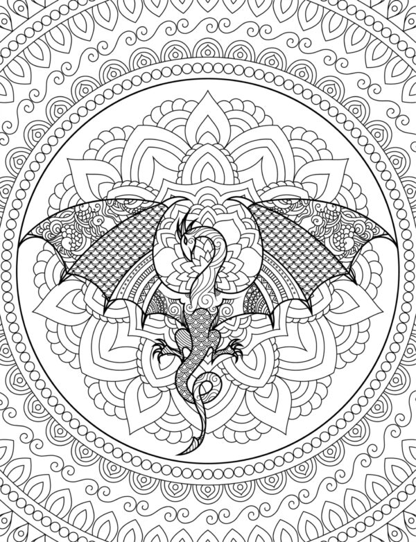 Dragon's Universe - Detailed Adult Coloring Pages...PRINTABLE - Image 12