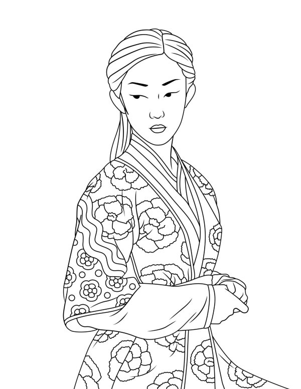 JAPANESE KIMONO WOMEN Coloring Pages...PRINTABLES! Digital Download. - Image 9