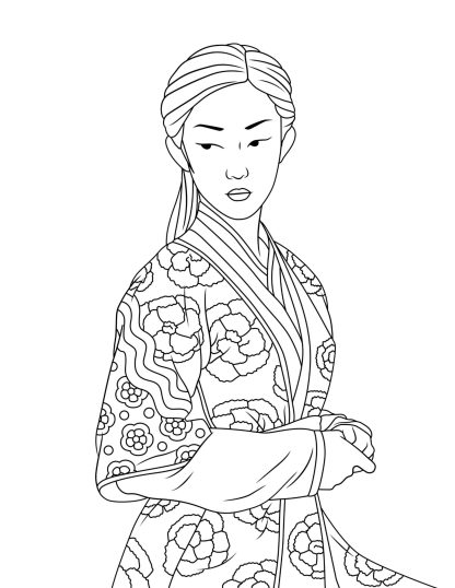 JAPANESE KIMONO WOMEN Coloring Pages...PRINTABLES! Digital Download. - Image 9