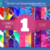 DIGITAL PAPER Bundle - Set 001 - Abstract Watercolor Rainbow Geometric - Papers Pack 12 - 12x12 - jpg png - Abstract