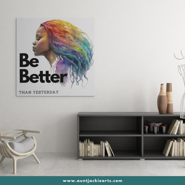 Digital WALL ART - Be Better - Rainbow Hair - Beautiful Black Woman - pdf, jpg - 5 Aspect Ratios / Sizes - Portrait Landscape - Image 6
