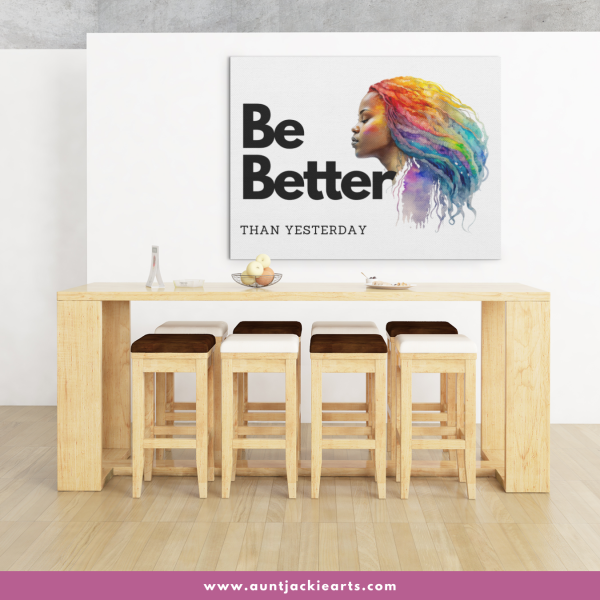 Digital WALL ART - Be Better - Rainbow Hair - Beautiful Black Woman - pdf, jpg - 5 Aspect Ratios / Sizes - Portrait Landscape - Image 7