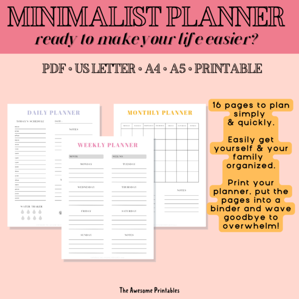 Minimalist Planner Color