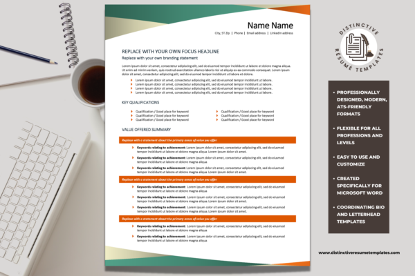 Functional Format Resume Template for Career Change | Combination CV Resume for MS Word | Attractive & ATS Friendly