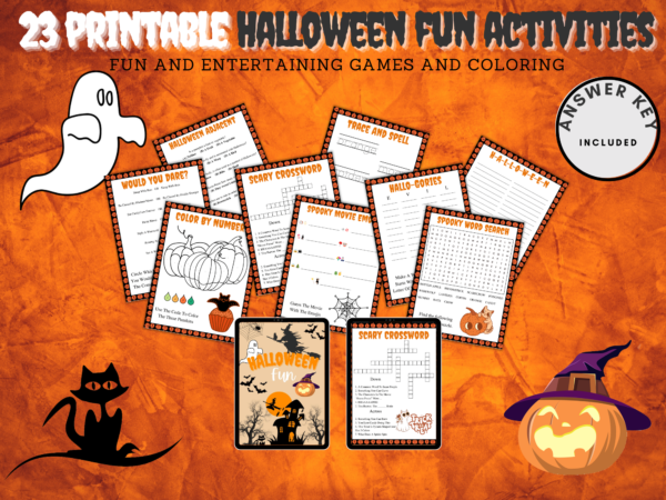 Printable Halloween Games| Halloween party games| Printable Games| Halloween Games| Halloween coloring|Instant Download