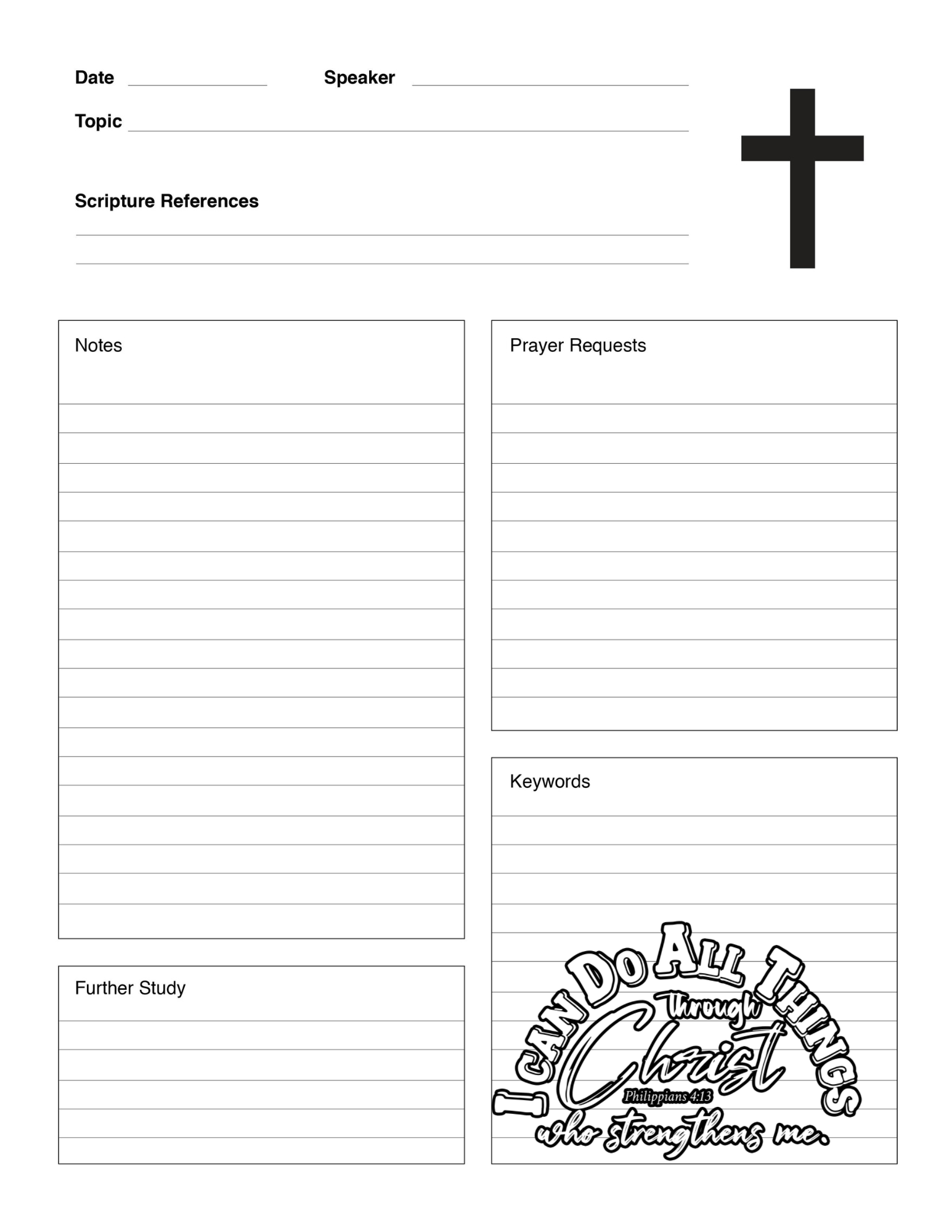 7 Sermon Journal Printable Pages. DIGITAL DOWNLOAD! - Inspired Fun