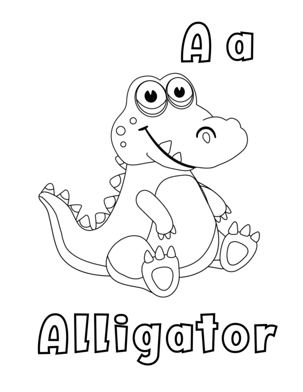 Color and Learn A to Z Alphabet and Animals Coloring Pages - Image 2