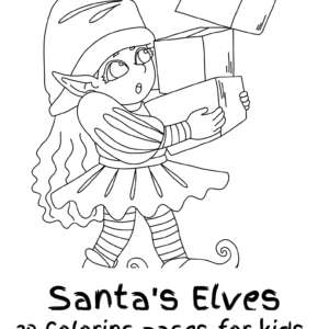 This image shows the cover page for "Santa's Elves: 20 coloring pages for kids."