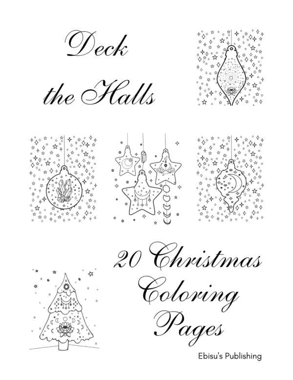 Cover of "Deck the Halls: 20 Christmas Coloring Pages."