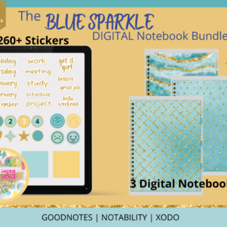 Blue Sparkle Digital Notebook Bundle