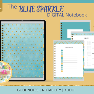 Digital Notebook - Dot Design Blue Sparkle